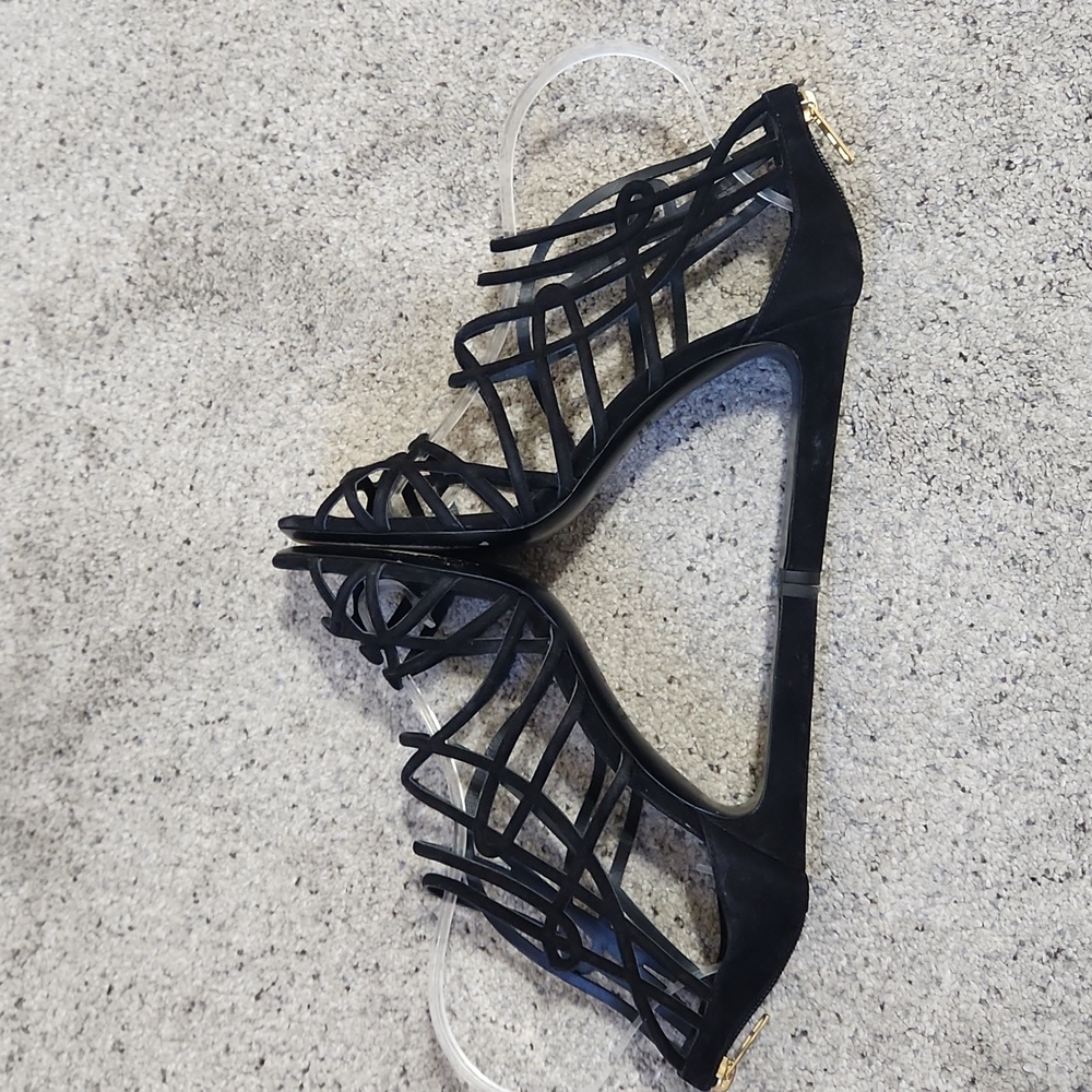 Hermès Moon Sandal Strappy Suede Heel Size 39 1/2 Authentic - Picture 12 of 16